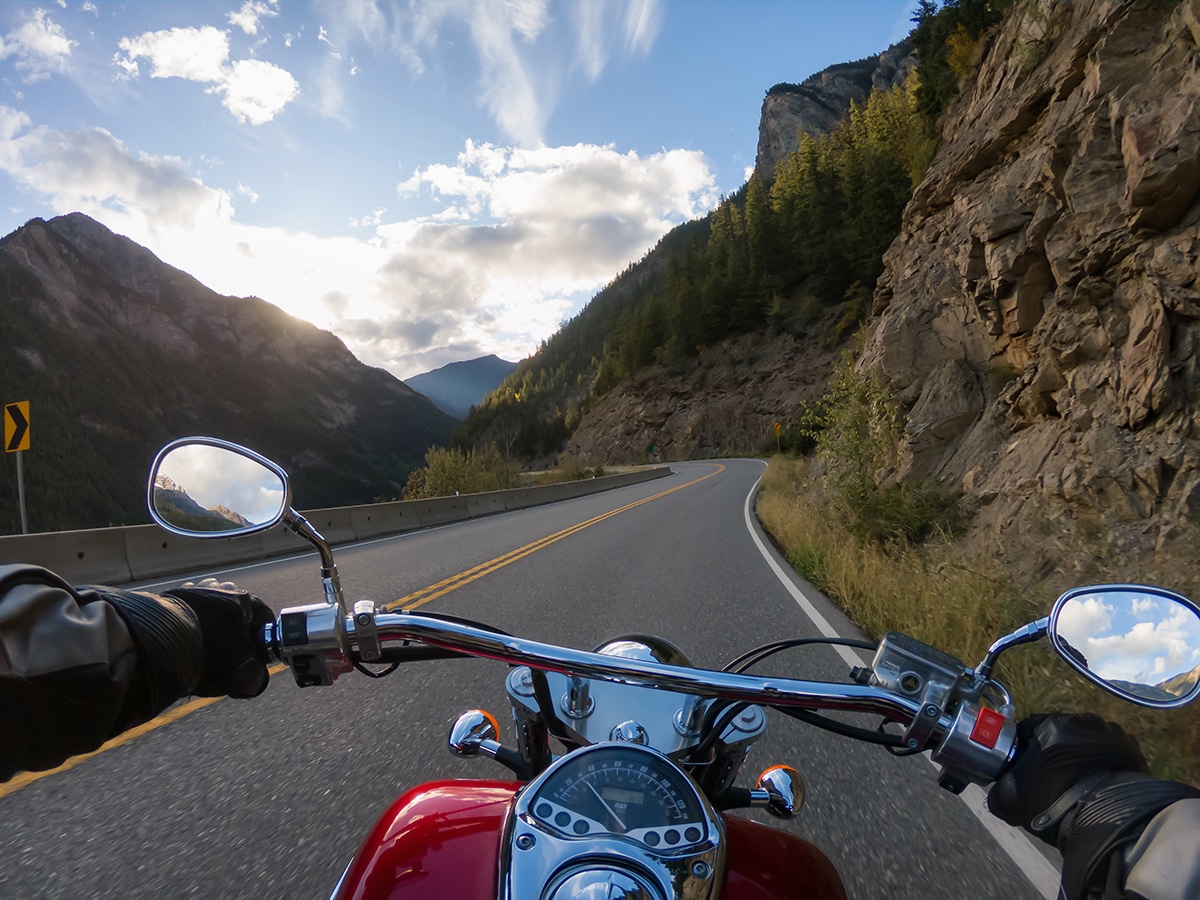 Motorcycle ride in the mountains