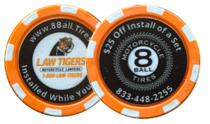 Poker Chip with Law Tigers and 8 Ball Tires promo discount