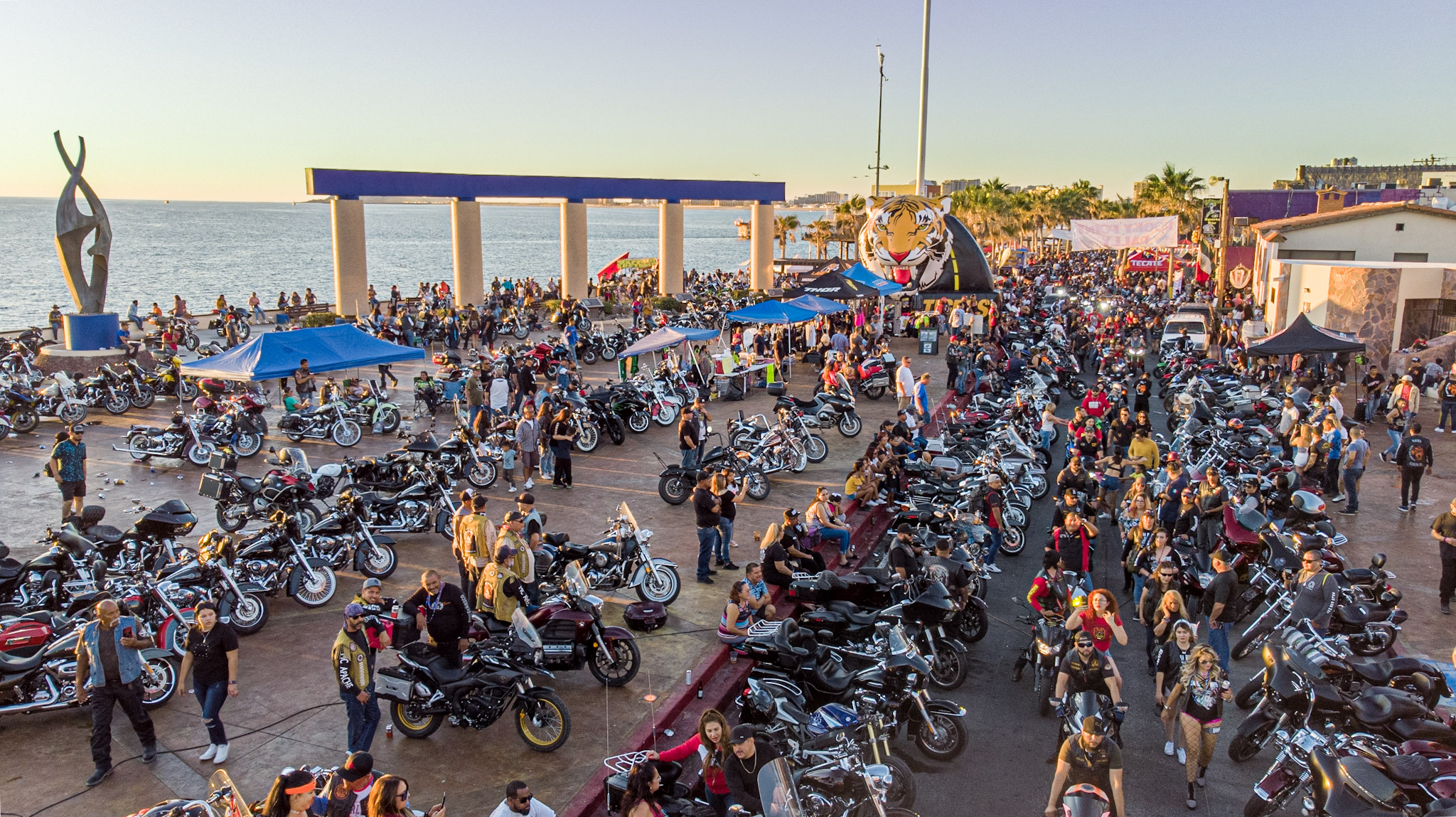 Motorcyclists enjoy the beach and fiesta time during the Rocky Point Rally in Puerto Penasco, Mexico