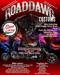 Road Dawg event flier for ride on Oct. 14 in Prairieville, LA