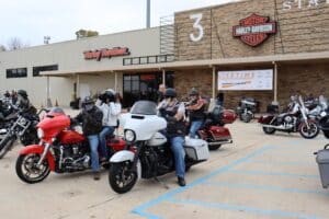 Motorcycles line up for the NW Louisina Toys for Tots Run Dec. 2.