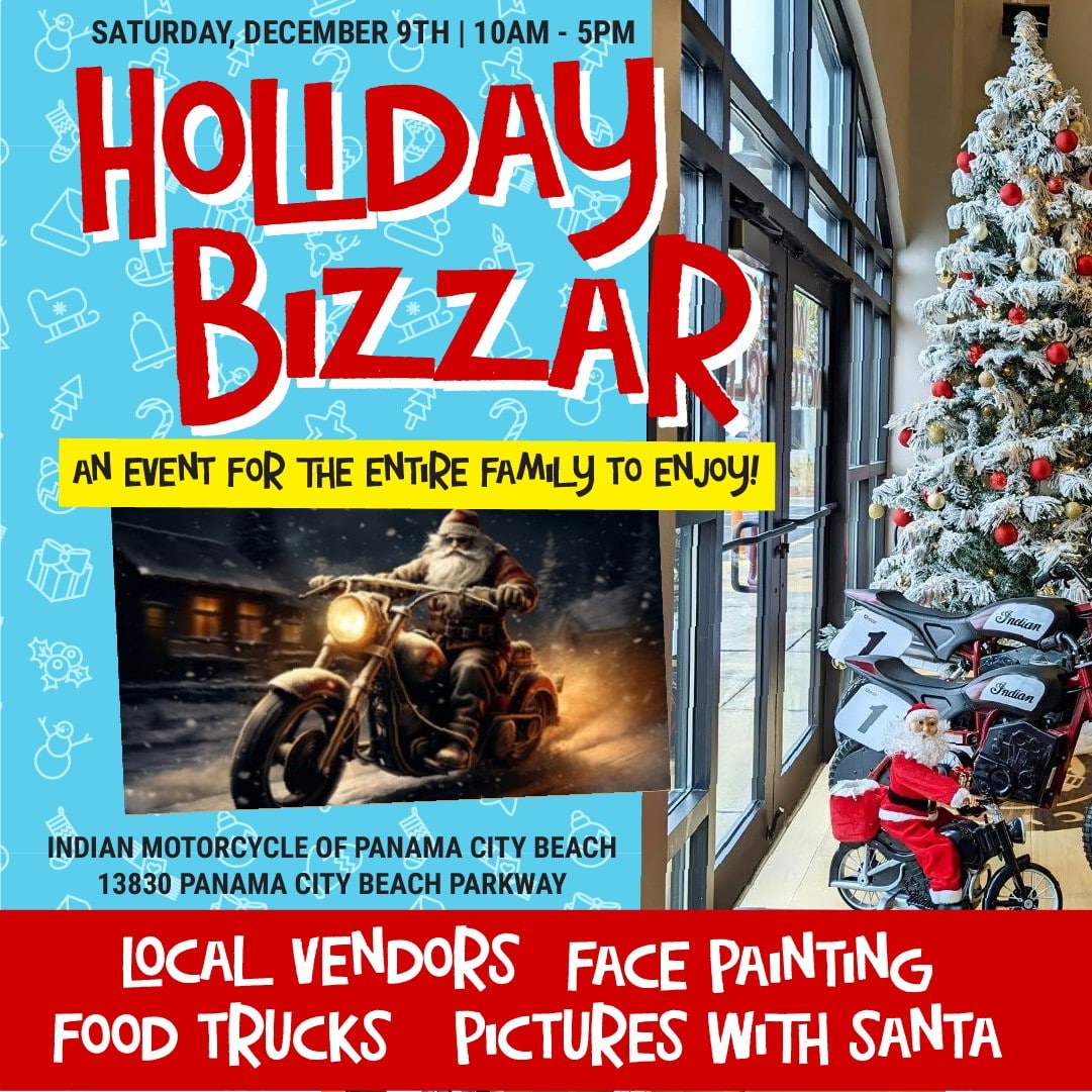 Holiday Bizzar Indian Motorcycles of PCB Dec. 9