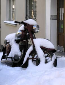 Photo of a motorcycle in winter