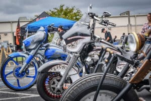 Photo of motorcycles on display at the 2023 State of the Union Bike Show in Prince George, VA