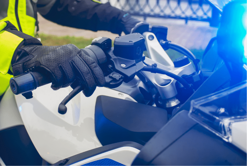 image of police on a motorcycle in california
